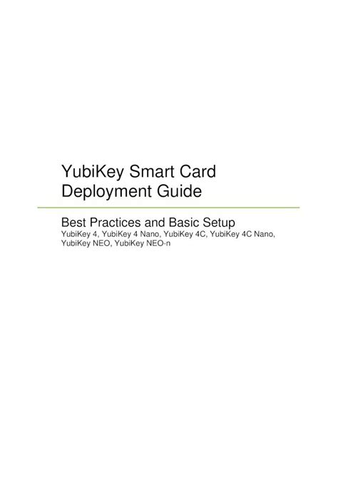 piv smart card specification|yubikey smart card deployment guide.